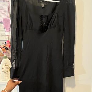 Elegant Black Dress 100% silk